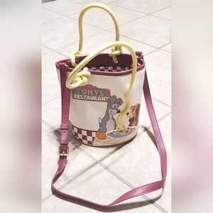 USED Disney Lady & the Tramp Tony's Restaurant Pasta Dinner Bucket Crossbody